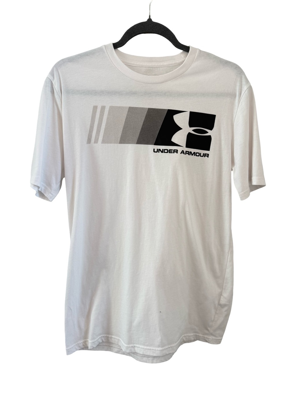 Under Armour HeatGear Graphic T Shirt Men’s M White Logo Athletic